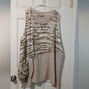 Elegant Beige and Brown Women's Tunic